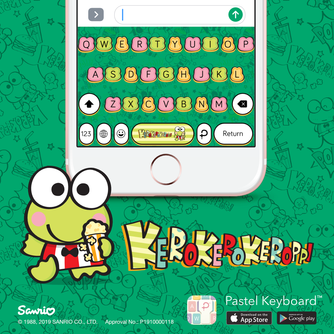 Kerokerokeroppi Comic Keyboard Theme⎮ Sanrio (E-Voucher) for Pastel Keyboard App