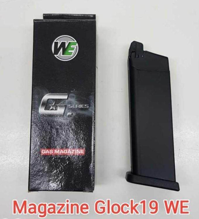 แม็กกาซีน Magazine สำหรับปืนบีบีกัน รุ่น We Glock19, Glock23 บรรจุ 20 นัด. 