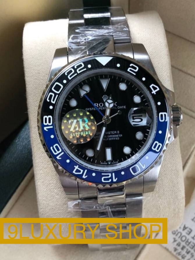 นาฬิกาRolex-Gmt Batman ขนาด40mm สแตนเลสแท้ทั้งเรือน เครื่องออโต้ญี่ปุ่นแท้ *สินค้าตรงตามรูปจริงของร้าน100%