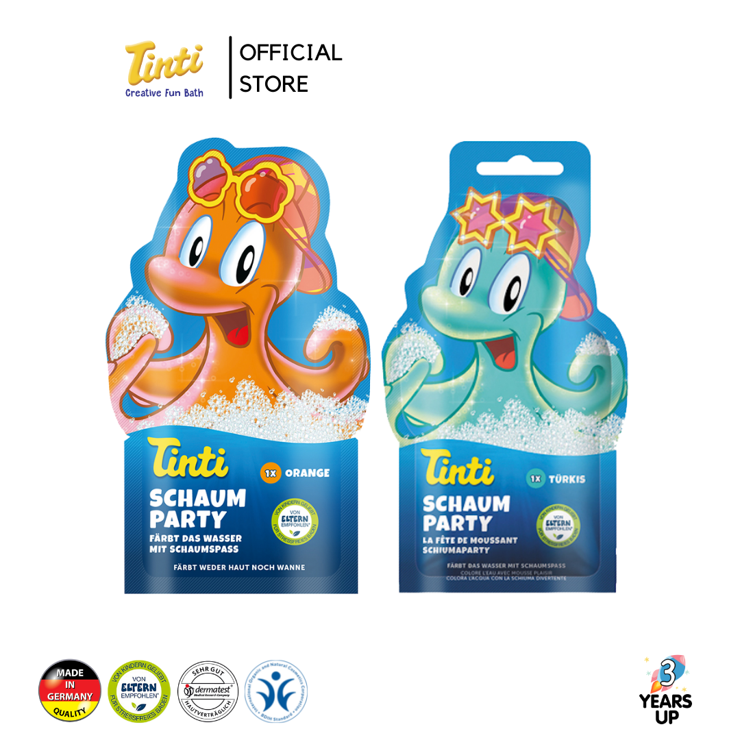 TINTI® สบู่ทำฟอง เปลี่ยนสีน้ำ ปลอดสารพิษ ผลิตที่เยอรมนี Bubble Bath ไม่แสบตา ผิวแห้งแพ้ง่าย สบู่ตีฟอง สบู่เด็ก บับเบิ้ลบาธ ของเล่นอ่างอาบน้ำ