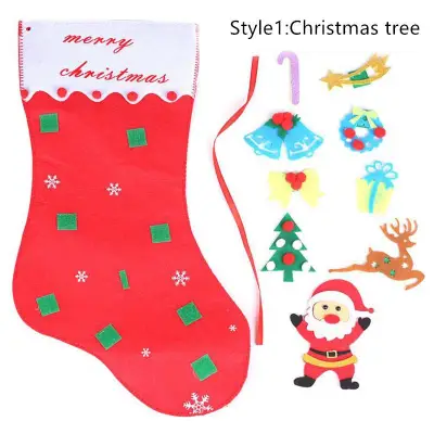 Feng Qi Christmas DIY Christmas Socks Decoration New Year Gifts Non-woven Gift Bags Children Candy Bags