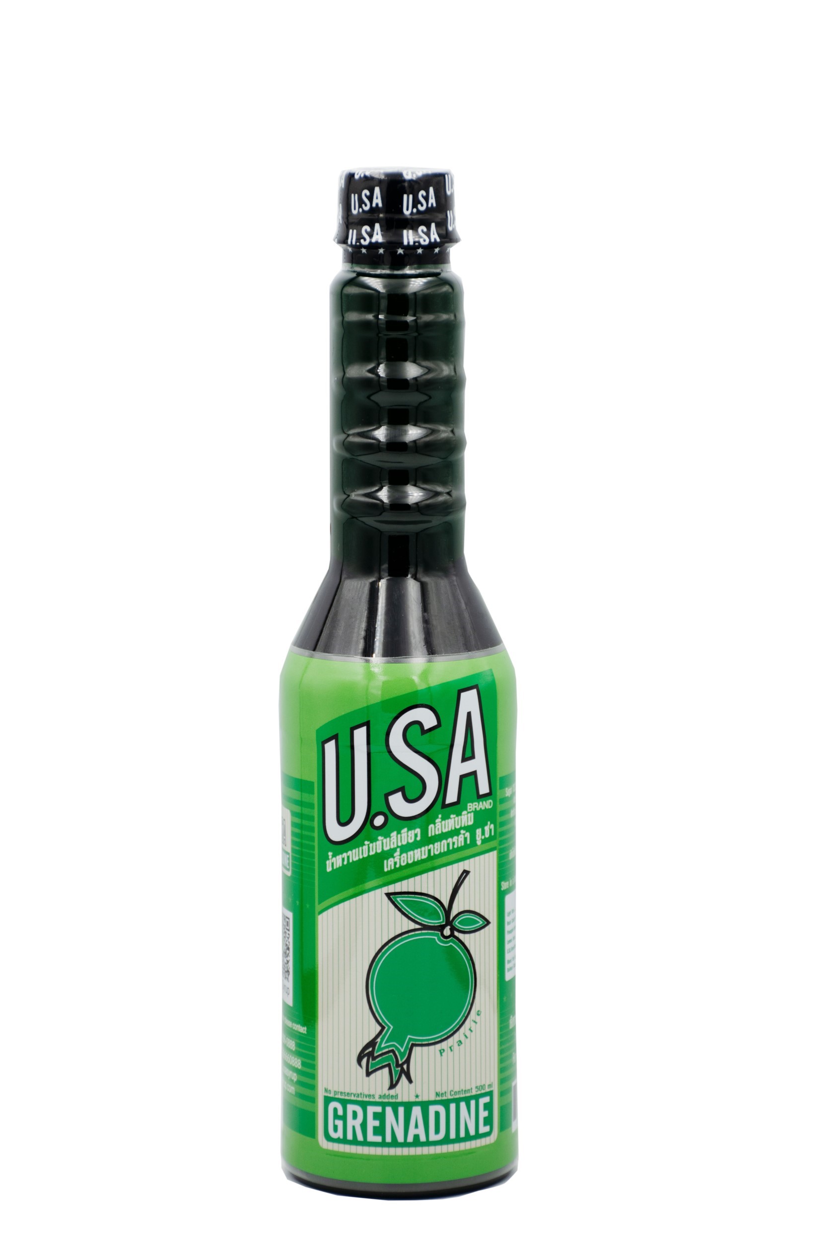 ไซรัปกลิ่นทับทิม น้ำเชื่อมกลิ่นทับทิม สีเขียว ตรายูซ่า Grenadine Pairy Syrup (U.SA brand)