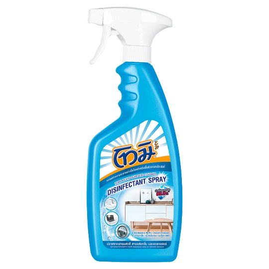 🔥อย่างดี🤩!! โทมิ สเปรย์ทำความสะอาดฆ่าเชื้อโรคสำหรับพื้นผิวอเนกประสงค์ 550มล. Tomi Multi-Surface Cleaner Disinfectant Spray 550ml