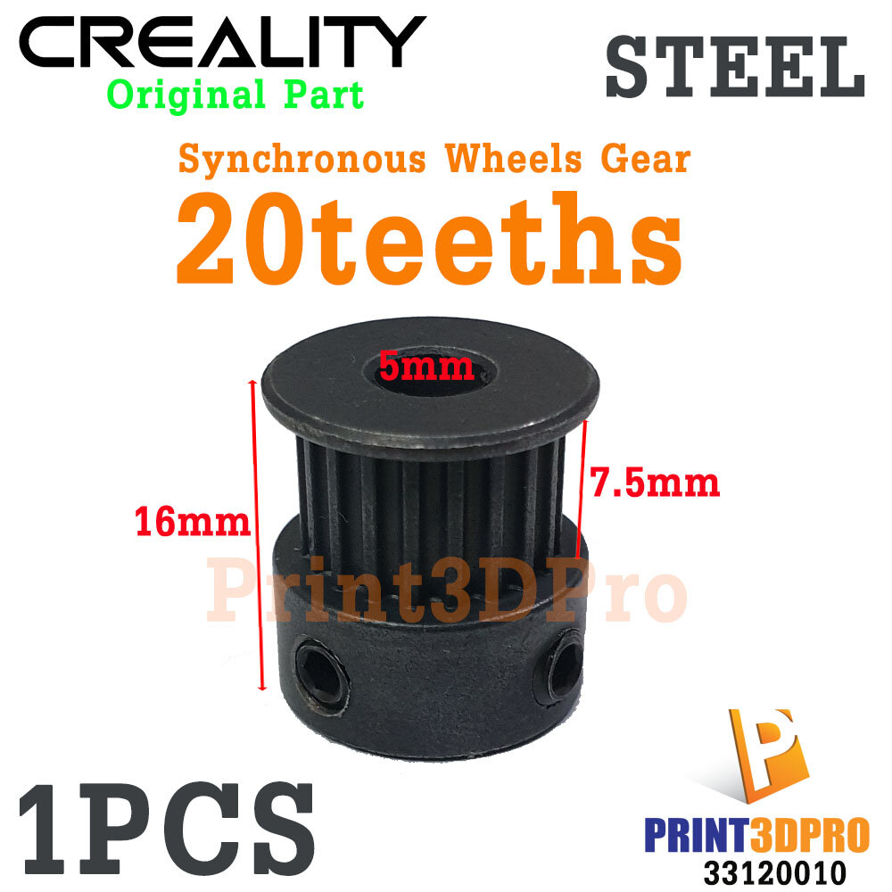 Creality Part GT2 Timing Pulley Synchronous wheels Gear 20teeth Steel