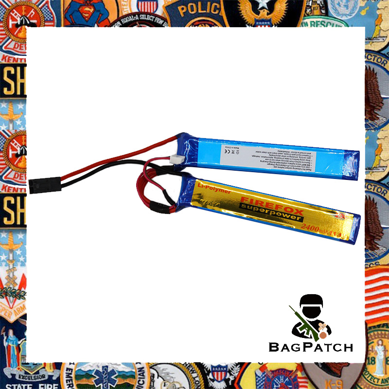 Bagpatch แบตลิโพ ยี่ห้อ Firefox 20c 2400mAh 11.1V. หัวปลั๊กเดิม อุปกรณ์อะไหล่ปีนบีบีกัน สำหรับเล่น กีฬาประเภทยิง ปืนแอร์ซอฟต์ บีบีกัน ปืนลมอัดแก๊ส ปืนแอร์ซอฟต์  #00000267