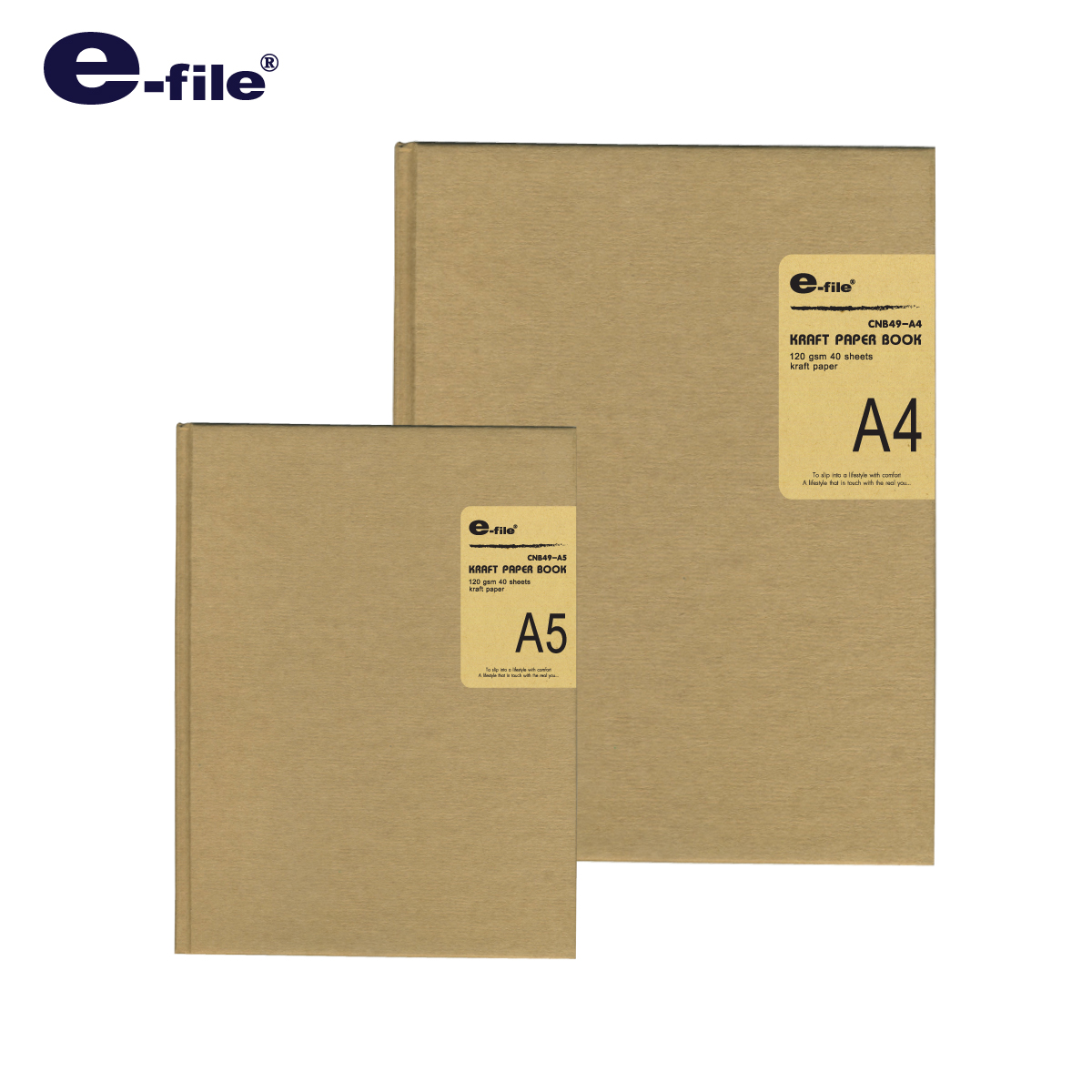 e-file (อี-ไฟล์) สมุดคราฟ เปเปอร์ บุ๊ค กระดาษคราฟ CNB49-A4