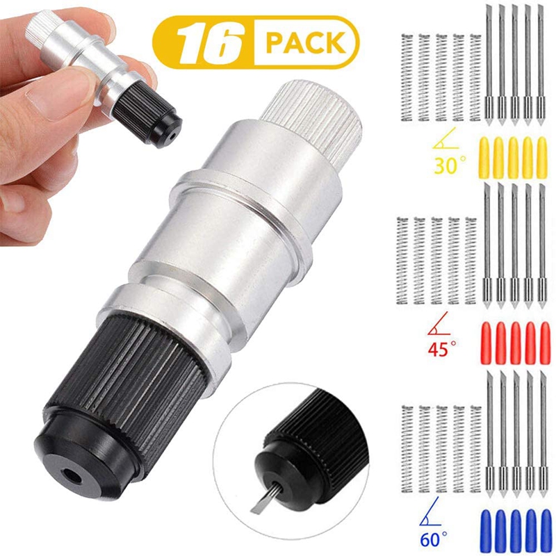 30 Pcs 30/45/60 Degree Blade Vinyl Cutter Plotter Cutting Blades for CB09 CB09U Graphtec with Blade Holder Base