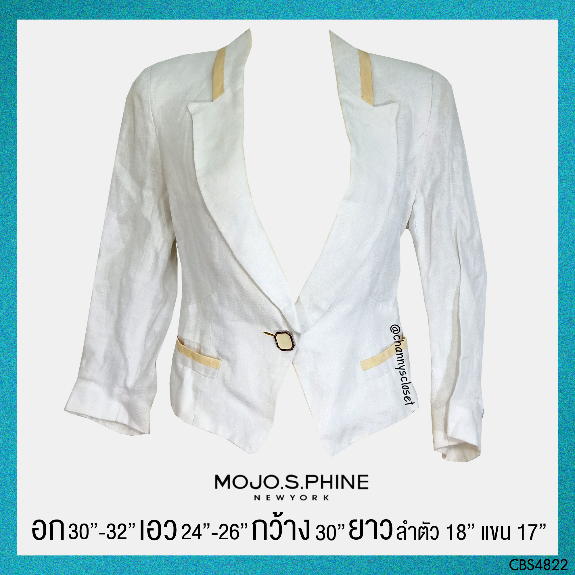 USED Mojo.S.Phine - White Cropped Blazer | เสื้อเบลเซอร์สีขาว สี