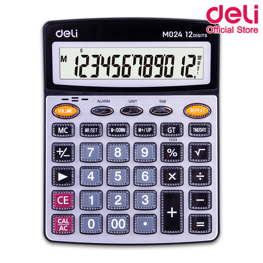 Deli เครื่องคิดเลขแบบมีเสียง 12 หลัก รับประกัน 3 ปี แถมถ่าน Calculator 12-digits M02450 เครื่องคิดเลข อุปกรณ์คิดเงิน อุปกรณ์สำนักงาน อุปกรณ์ออฟฟิศ