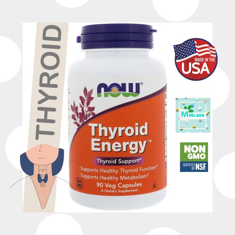 ไทรอยด์ - Now Foods, Thyroid Energy x 90 Veg Capsules