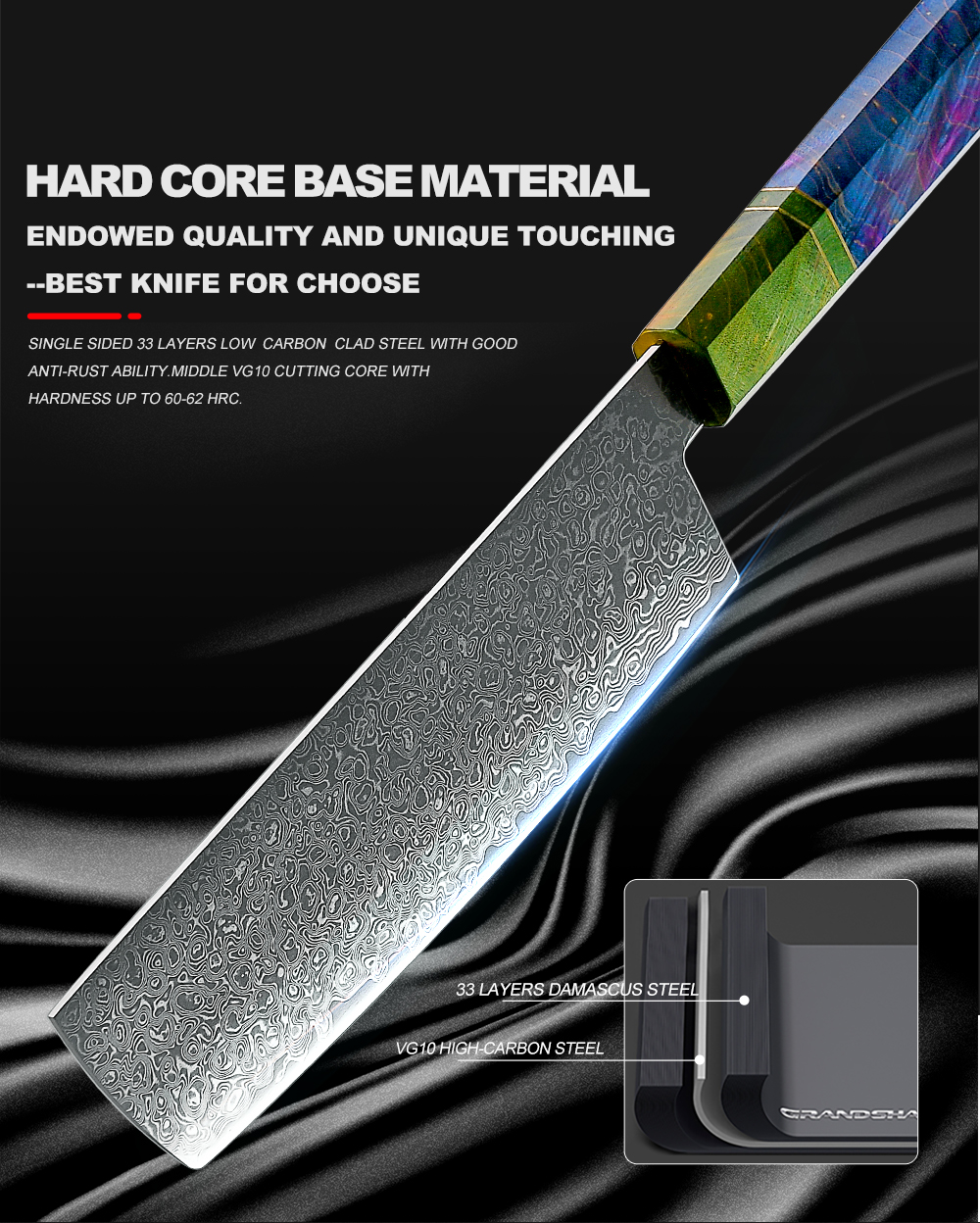 7 Inch Kitchen Knifes 67 Layers Damascus Japanese Nakiri Knife Meat