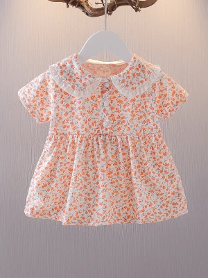 Baby girl dressชุดเด็กผู้หญิงกระโปรง0~1~2ปี ชุดกระโปรงดอกไม้2021The New