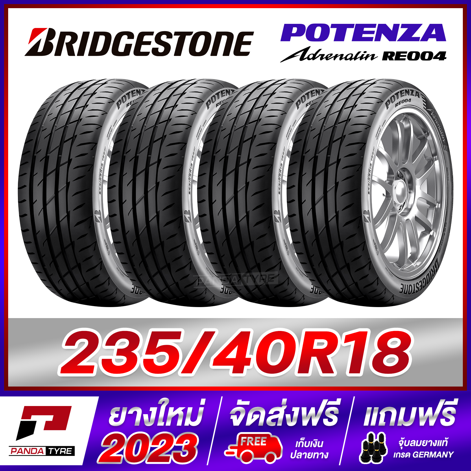 BRIDGESTONE 235/40R18 ยางรถยนต์ขอบ18 รุ่น POTENZA Adrenalin RE004 x 4 ...