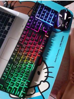 รับประกันศูนย์ 1ปี เกมมิ่งคีย์บอร์ด คีย์บอร์ดเกมมิ่ง เม้าส์เกมมิ่ง Gaming Keyboard + Gaming Mouse NUBWO ไฟทะลุตัวอักษร NKM-623 ชุดคีย์บอร์ดมีไฟเกมส์มิ