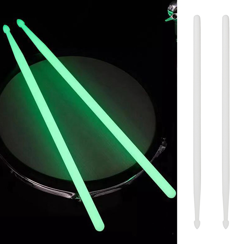 2Pair 5A Luminous Drum Stick Drum Set Fluorescent Drumsticks Jazz Drumsticks Stage Glow in Dark Drum Green & Blue