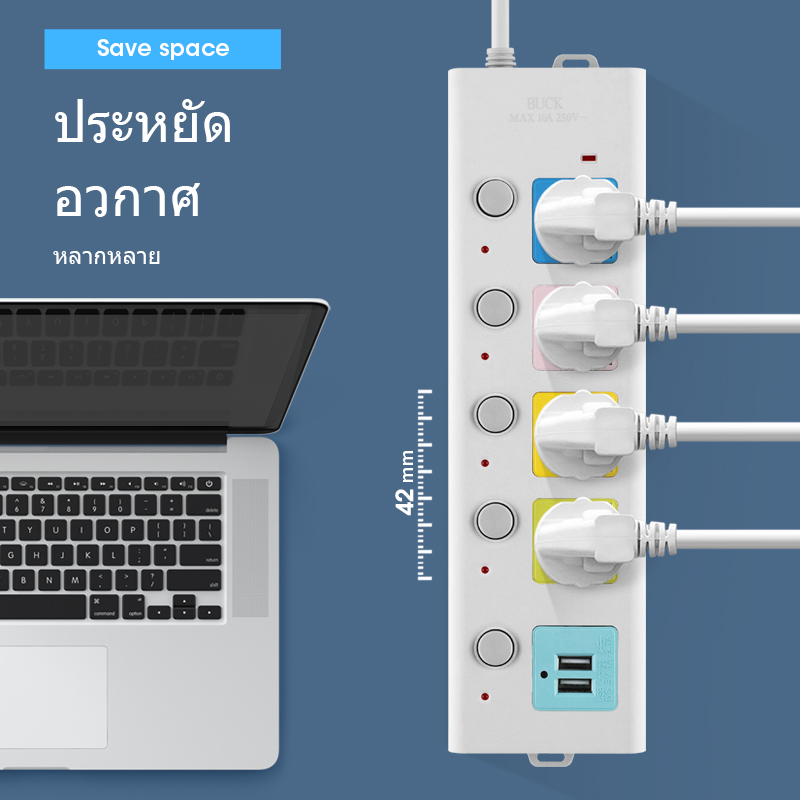 [1Solo] ปลั๊กไฟสามตา พร้อมช่อง USB 2 ช่อง คุณภาพสูง รับประกันคุณภาพ ...