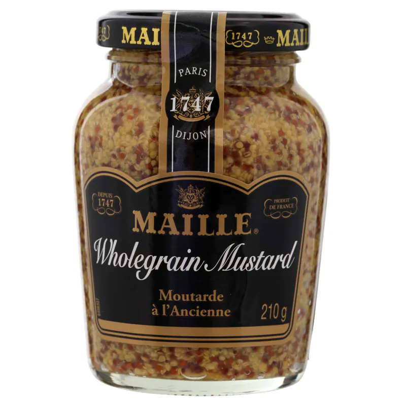 โฮลเกรน มัสตาร์ด มายด์ 210 กรัม Maille Seasoned Whole Grain Mustard 210 g.