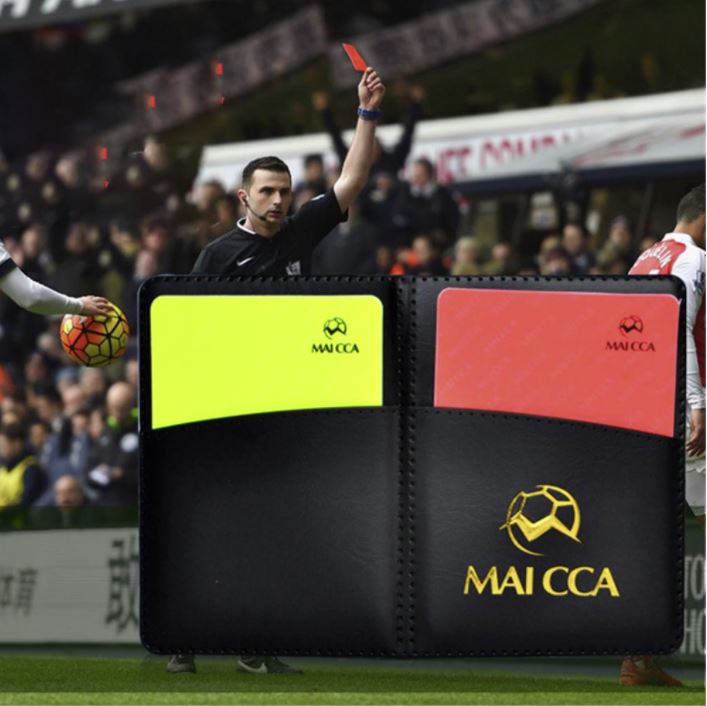 ใบเหลืองใบแดง ใบเหลืองแดง Fifa Soccer Referee Red Yellow Card อุปกรณ์ตัดสินฟุตบอล พร้อมซองหนัง และปากกา Alizselection