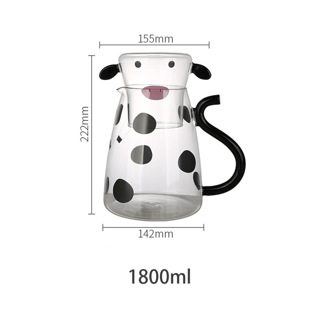 Cow Borosilicate Glass Kettle Set