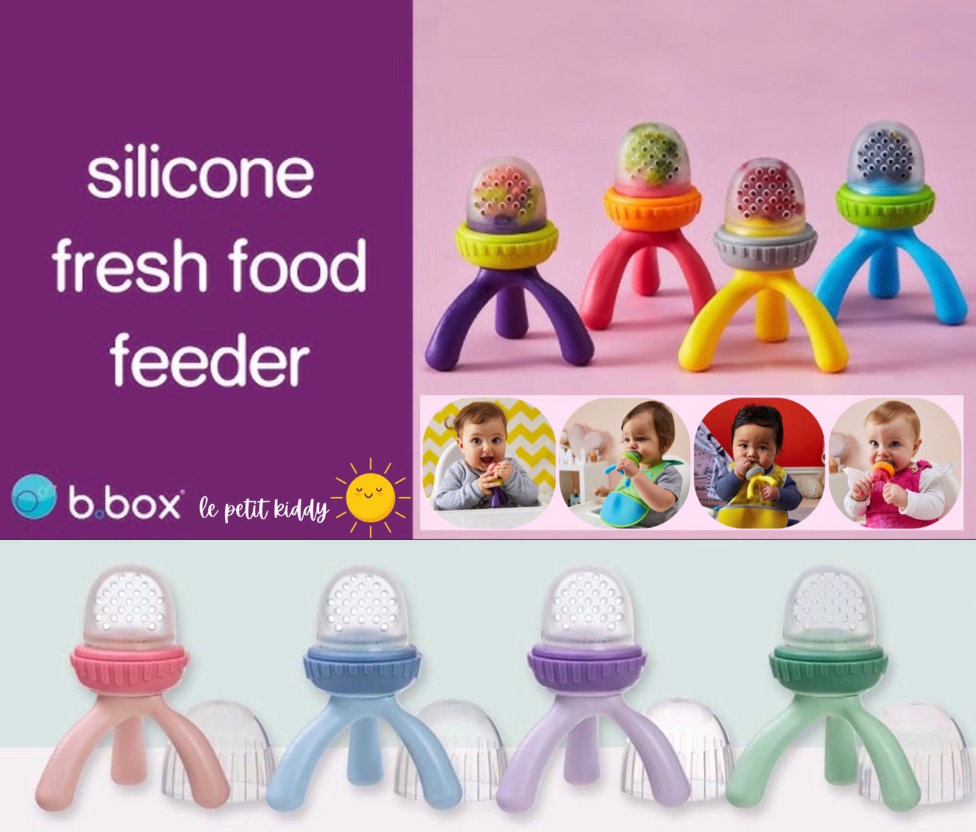 b.box Silicone Fresh Food Feeder - Strawberry Shake