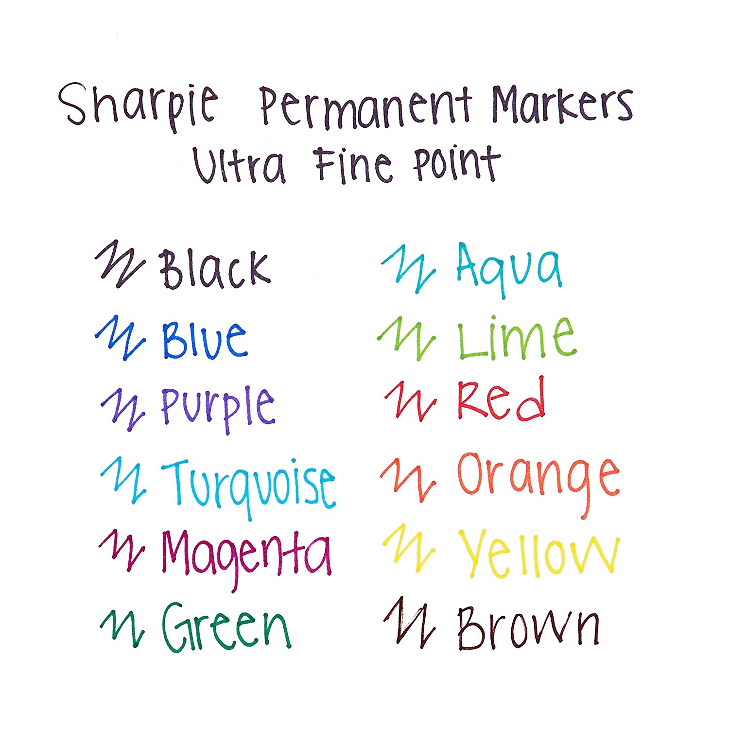 12pcs American Sharpie 37002 Permanent Marker Ultra Fine Point Oil  Waterproof Ink Black Blue White Paint