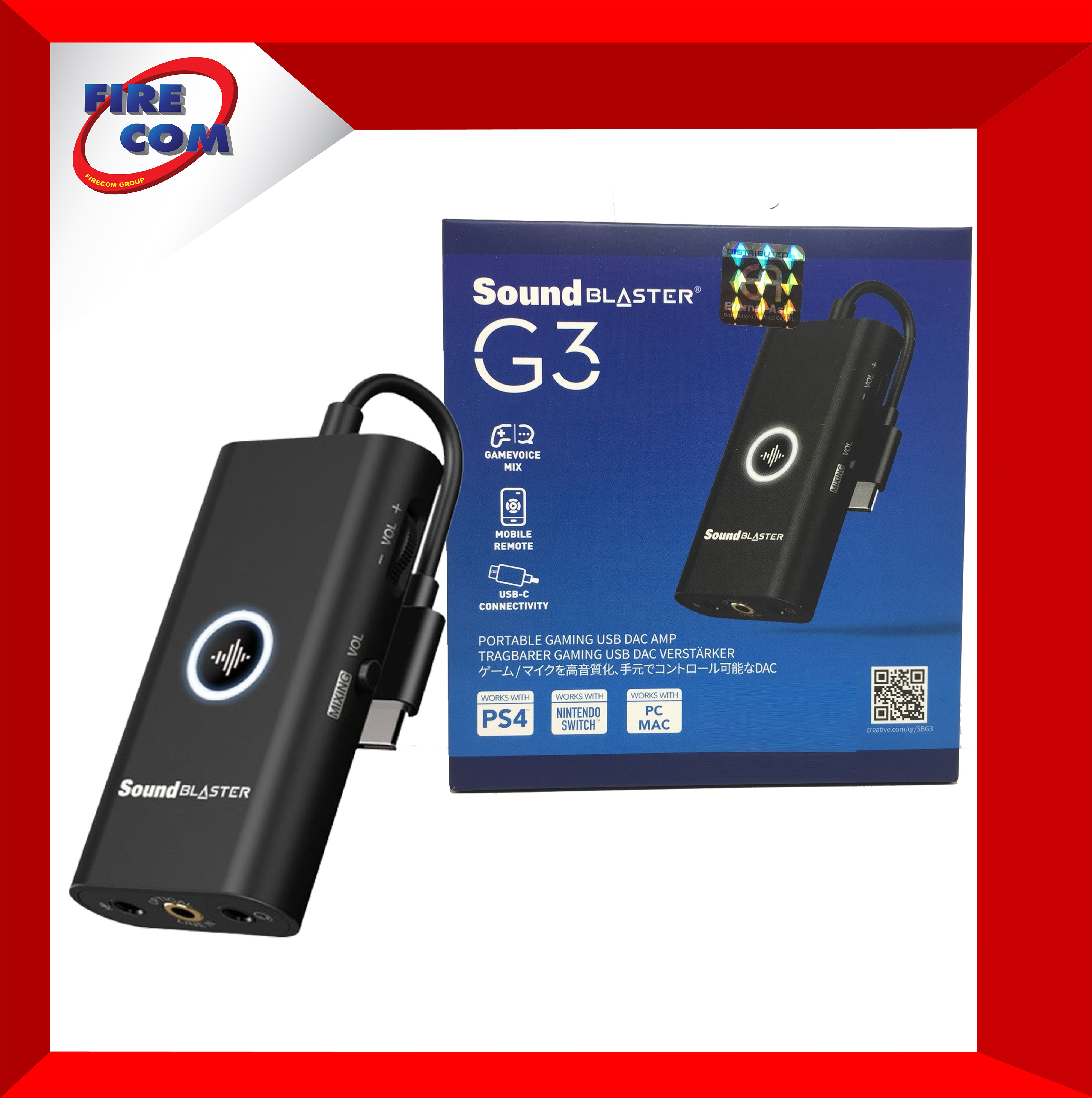 การ์ดเสียง SOUND Creative Blaster G3 Portable Gaming USB DAC Amp สามารถ