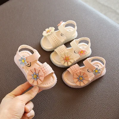 Kids Shoes Princess Sandals Walking Shoes for Girl Infant Baby Toddler Shoes 10 Months Fashion Tide Flowers Soft Soles 0-1-2 Years Old