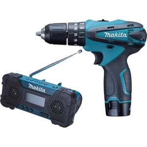 ชุดสว่าน+วิทยุ Makita รุ่น DK1200 แถมแบต 2 ก้อน+แท่นชาร์จ