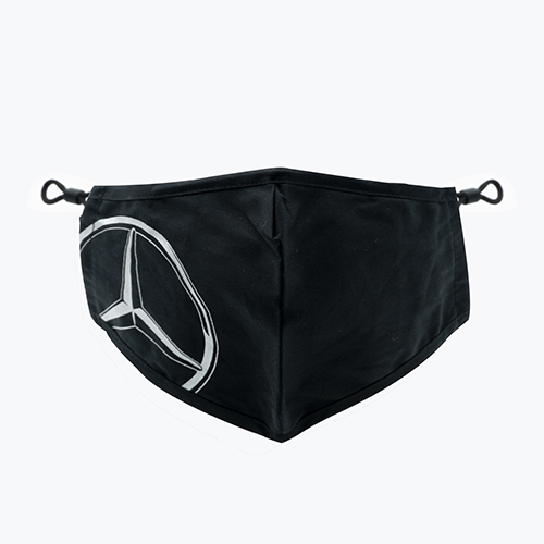 Mercedes-Benz หน้ากากผ้า MB ลาย Basic สีดำ วัสดุผลิตจากฝ้าย poplin 100%