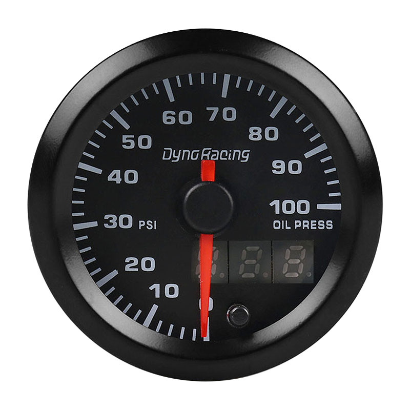 Dyno Racing 2 Inch 52mm Digital Pointer 7 Color LED 0100 Psi Oil