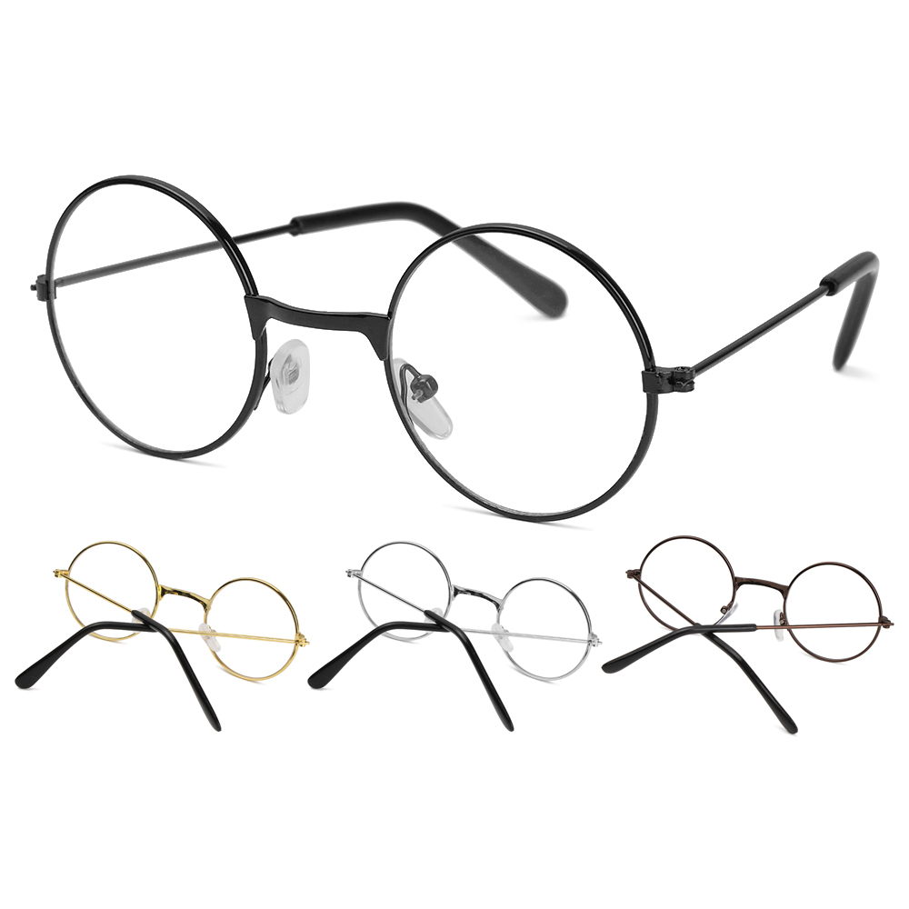 XINYANG941727 Metal Flat Light Decorative Glasses Flexible And Portable Round Retro Clothing Accesories Children's Flat Mirror Small Round Glasses