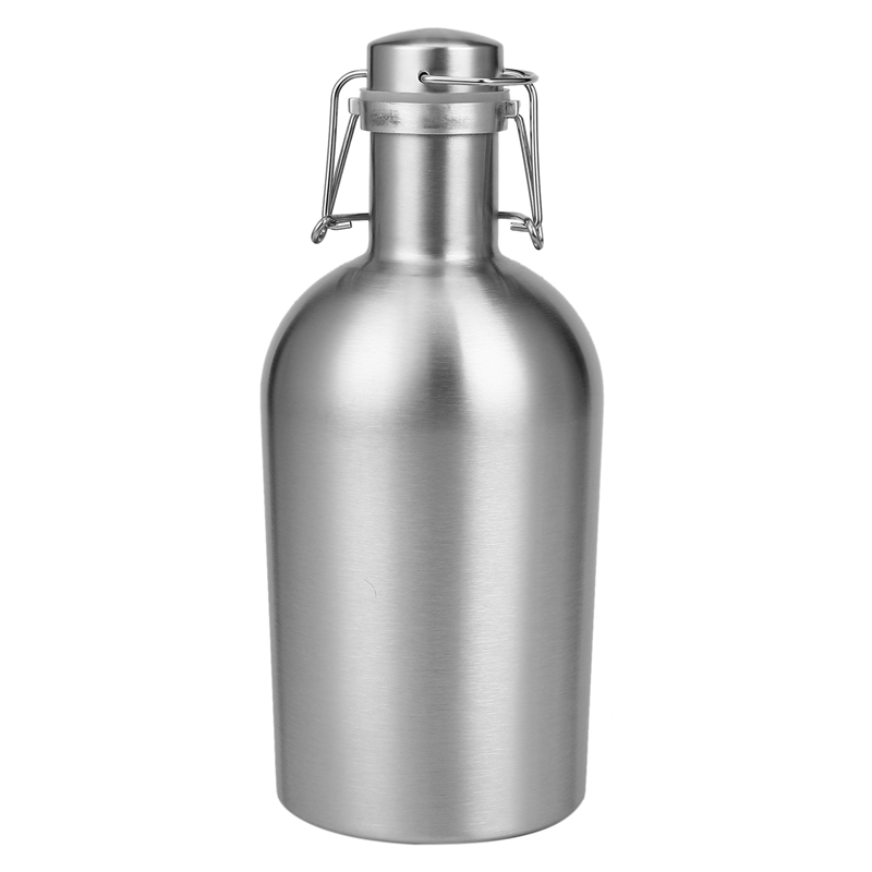 2L Stainless Steel Homebrew Beer Growler Secure Swing Top Lid Big