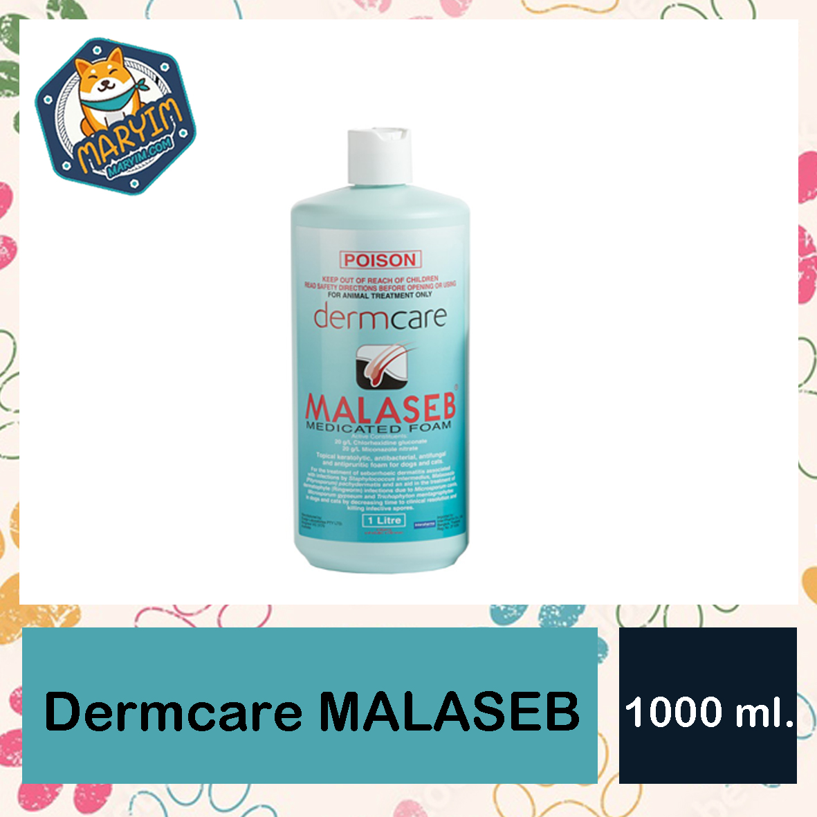 Malaseb shampoo 250 ml Exp.12/2022 Dermcare มาลาเซ็บ แชมพู อาบ ฟอก