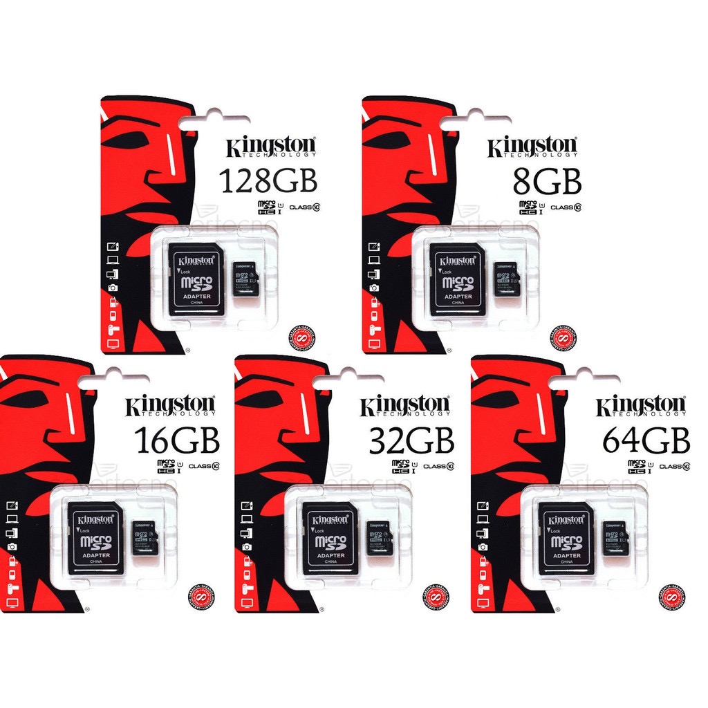 128gb Micro Sd Card Sdhc Tf Class 10 With Adapter Kingston เมมโมรี่การ์ด 3264128GB SDHCSDXC Class 10 UHS-I Micro SD Card