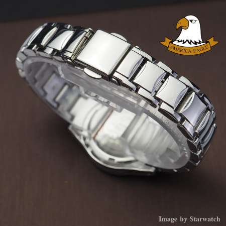 AMERICA EAGLE นาฬิกาข้อมือผู้หญิง สายสแตนเลส รุ่น AE013L - Silver/Blue