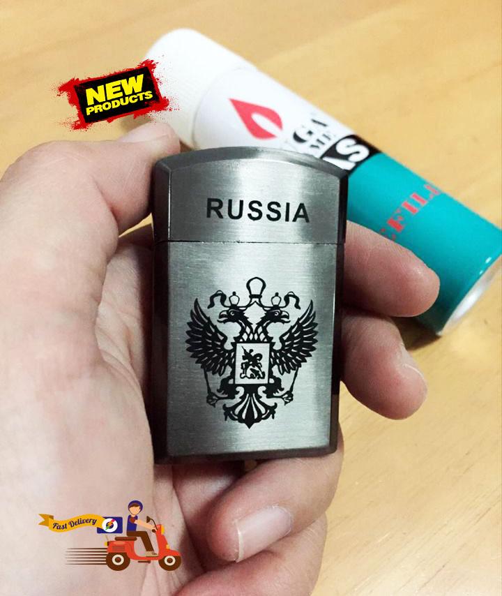 ไฟแช็คแก๊ส Russla  เติมแก๊สได้ ปรับระดับได้ วัสดุคุณภาพสูงฟรีแก๊สกระป๋อง