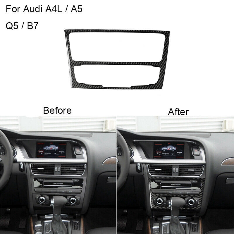 for Audi A4 A5 2009-2017 Carbon Fiber Interior Center Control Panel Console Cover Trim