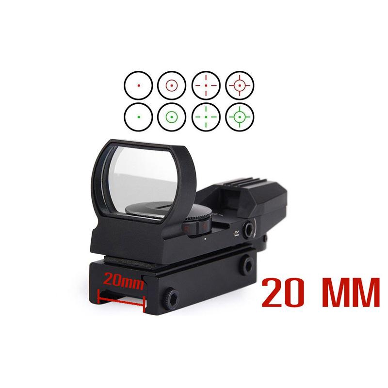 【จัดส่งฟร】กล้องติดปืน red dot กล้องจุดแดงไฟ 2 สี สำหรับติดปืนสั้น ปืนยาวทุกชนิด รางจับ 20 มิลลิเมตร แถมถ่าน 1 ก้อน