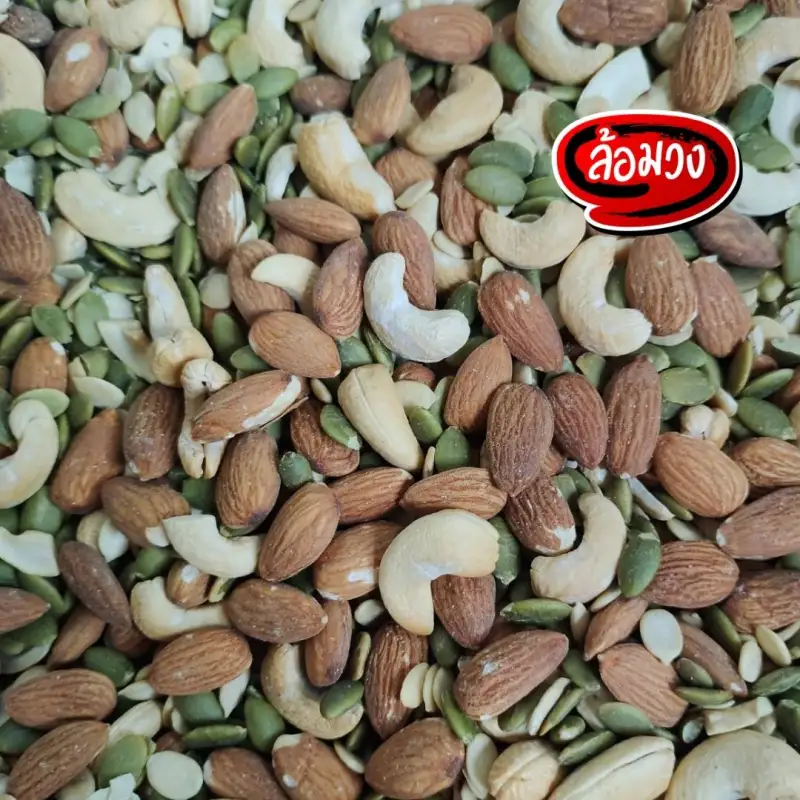 ภาพสินค้าธัญพืชรวม ถั่วรวม 4 ชนิด อบไม่ใช้น้ำมัน เม็ดมะม่วงหิมพานต์ อัลมอนด์ เมล็ดฟักทอง เม็ดแตงโม (mixed nuts) by ล้อมวง(RomWong) ถั่ว ธัญพืช จากร้าน ล้อมวง บน Lazada ภาพที่ 5