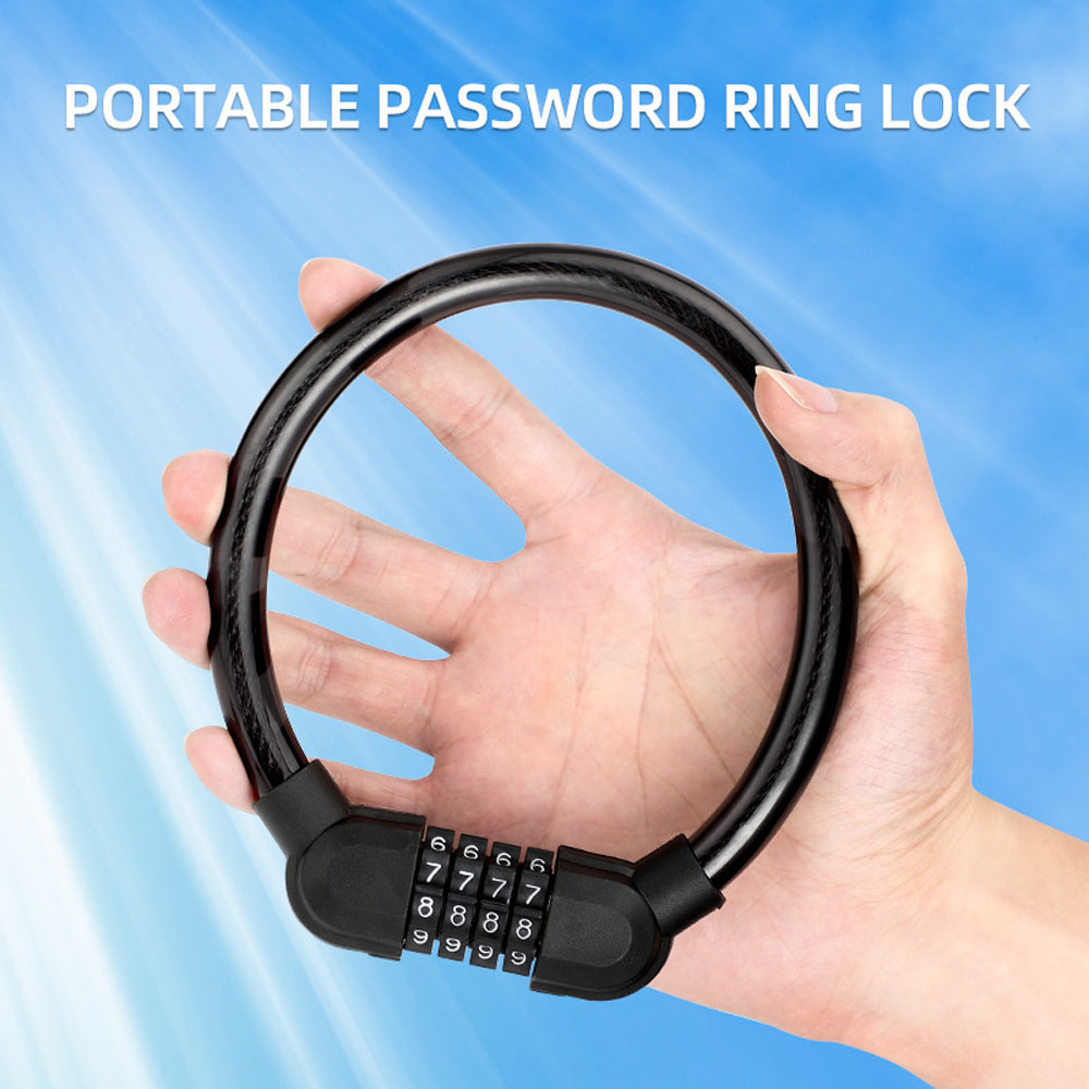 GVDRHNY Stainless Steel Cable Cable Digit Combination Code Combination Anti Theft Motorcycle Bicycle Lock Password Lock Security Lock Bicycle Accessories