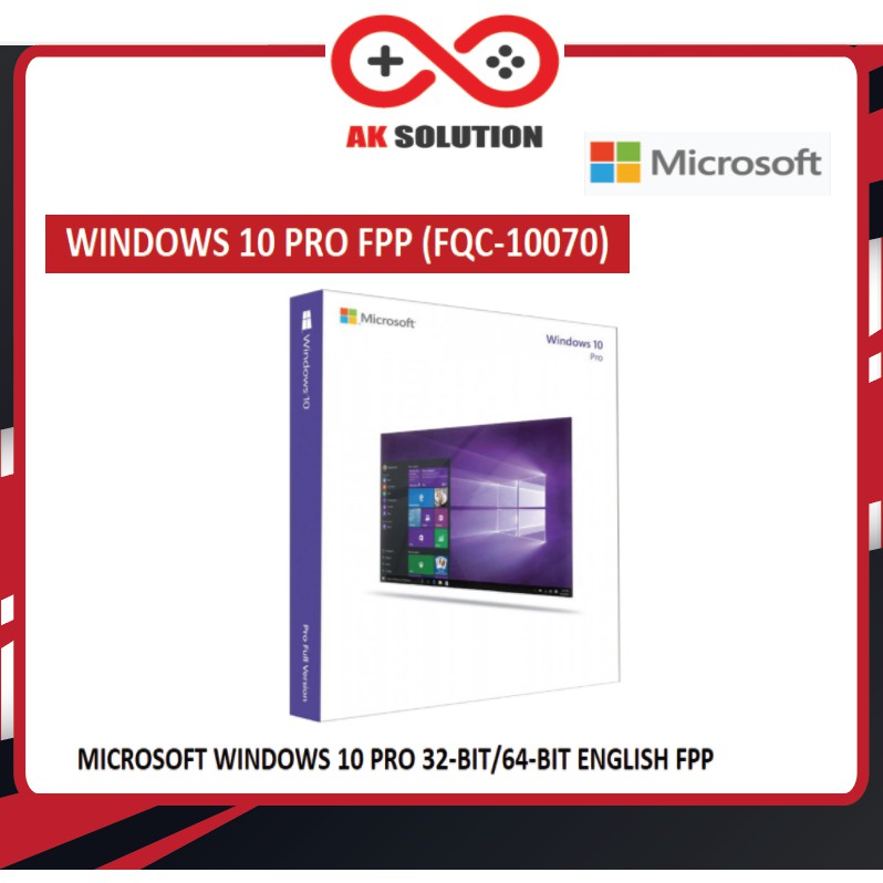 MICROSOFT WINDOWS 10 PRO USB  32-BIT/64-BIT ENGLISH FPP (FQC-10070)