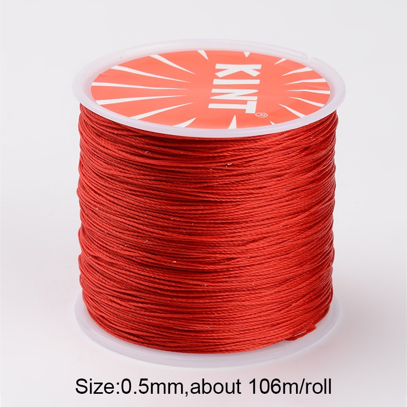 Beebeecraft 1 Roll 0.5mm 106m Round Waxed Polyester Cords Beading Threads Crafting Cord Waxed Thread for Jewelry Making