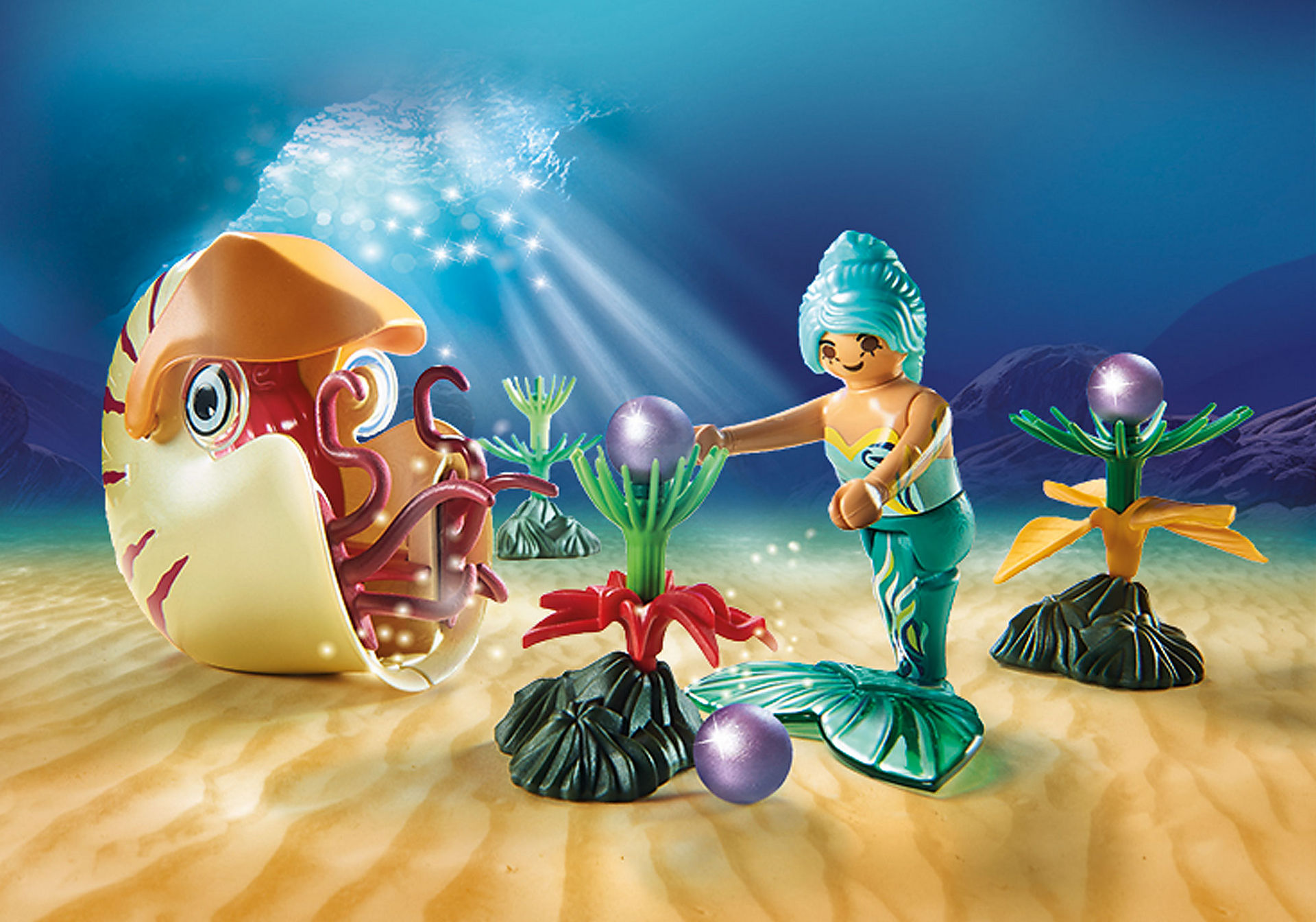 Playmobil 70098 Mermaid with Sea Snail Gondola Figure เพลย์โมบิล เมอร์เมด เมอร์เมดและบัลลังก์หอยมุก