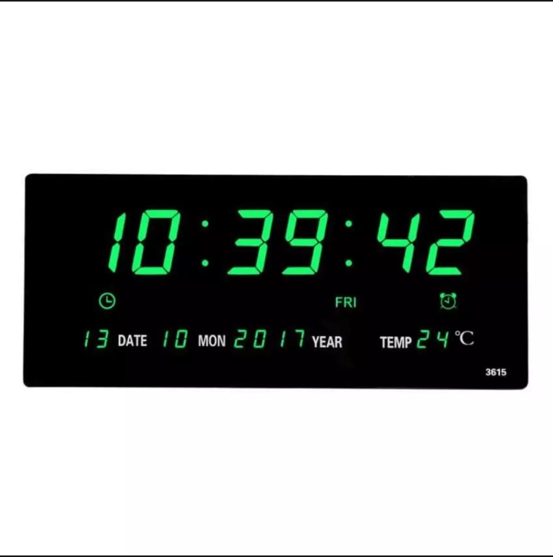 นาฬิกาดิจิตอล LED NUNBER CLOCK แขวนติดผนัง ขนาด 48 X 3.6 X 19 CM. ไฟดับ