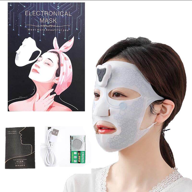 2021 EMS Electric Pulse Face Mask Lifting Firming Massager Anti Wrinkle ...