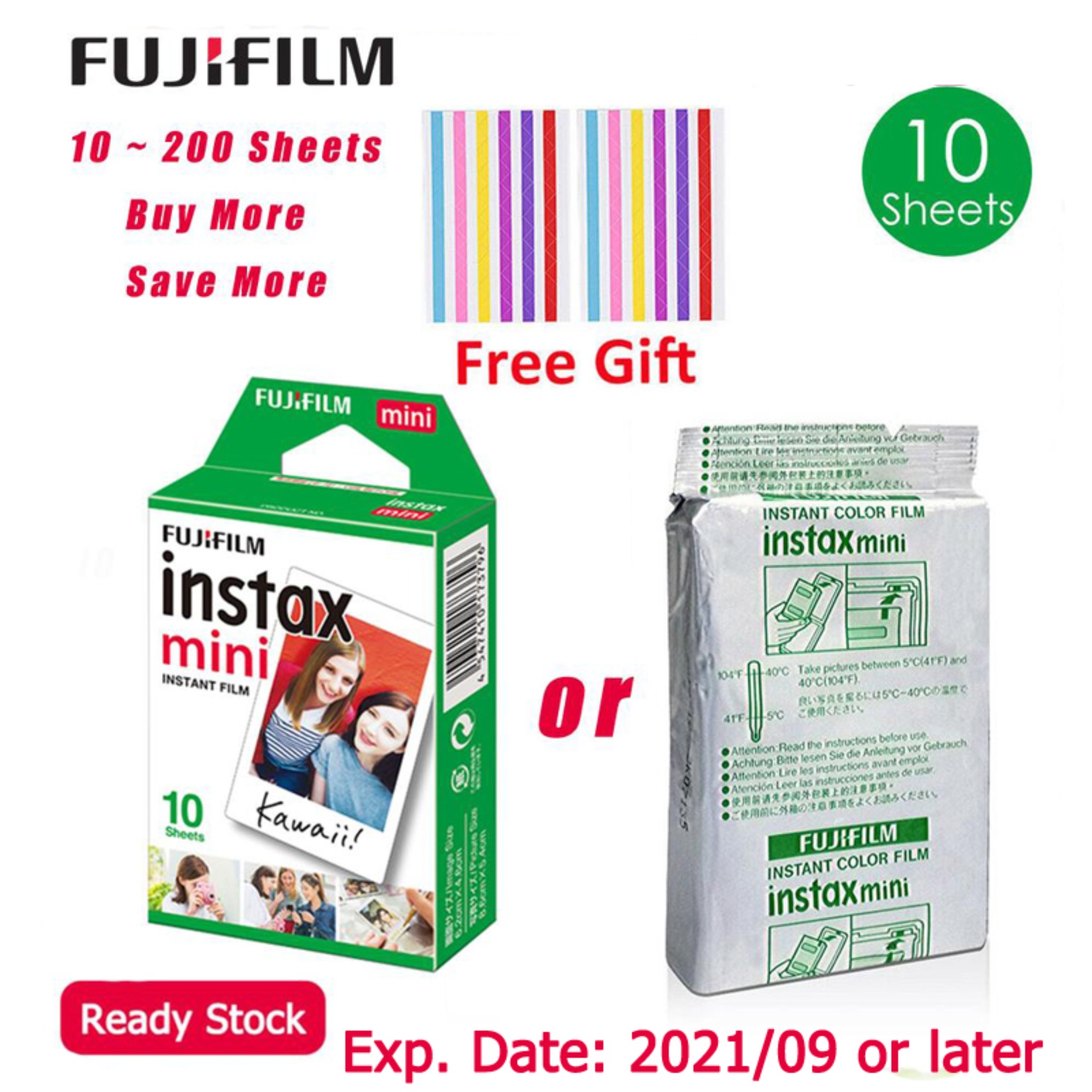 Pellicola Originale Fujifilm Instax Mini – 10 Stampe Per Instax Mini 7S, 25, 11 E 90 (Monopack)