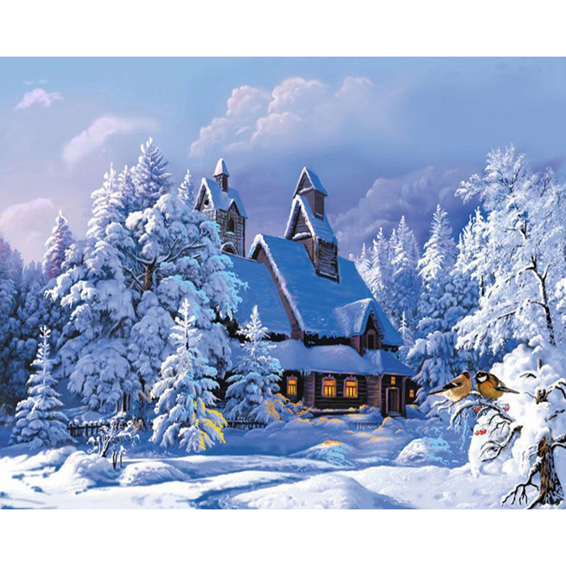 Four Seasons Scenery DIY Painting By Numbers On Canvas Oil Pictures For ...