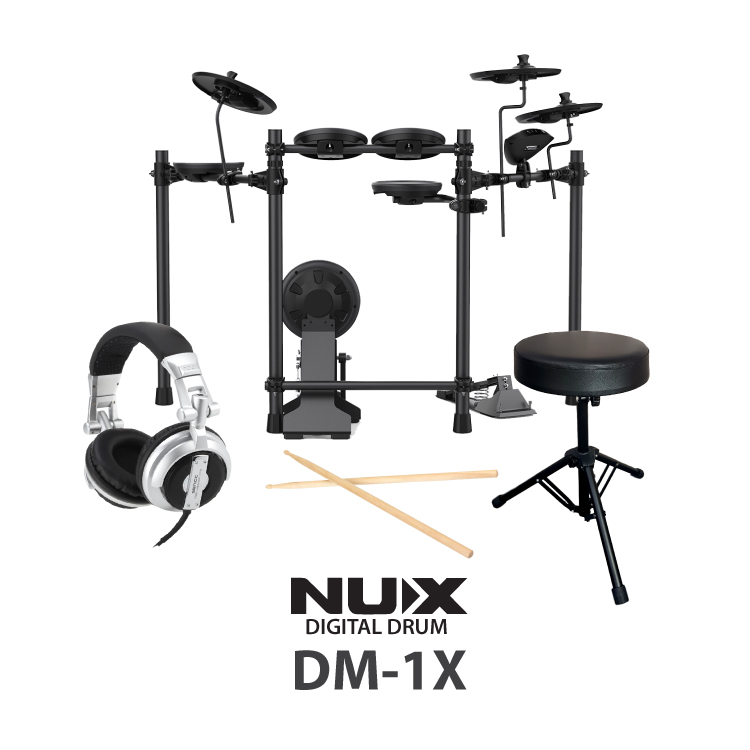 NUX Digital Drum กลองชุดไฟฟ้า รุ่น DM-1X Drum กลองElectronic สินค้าพร้อมส่ง มีเซ็ทสุดคุ้มให้เลือก  กลอง+ไม้กลอง+เก้าอี้+หูฟังHSEN-ST80 เพียง12,000 เท่านั้น