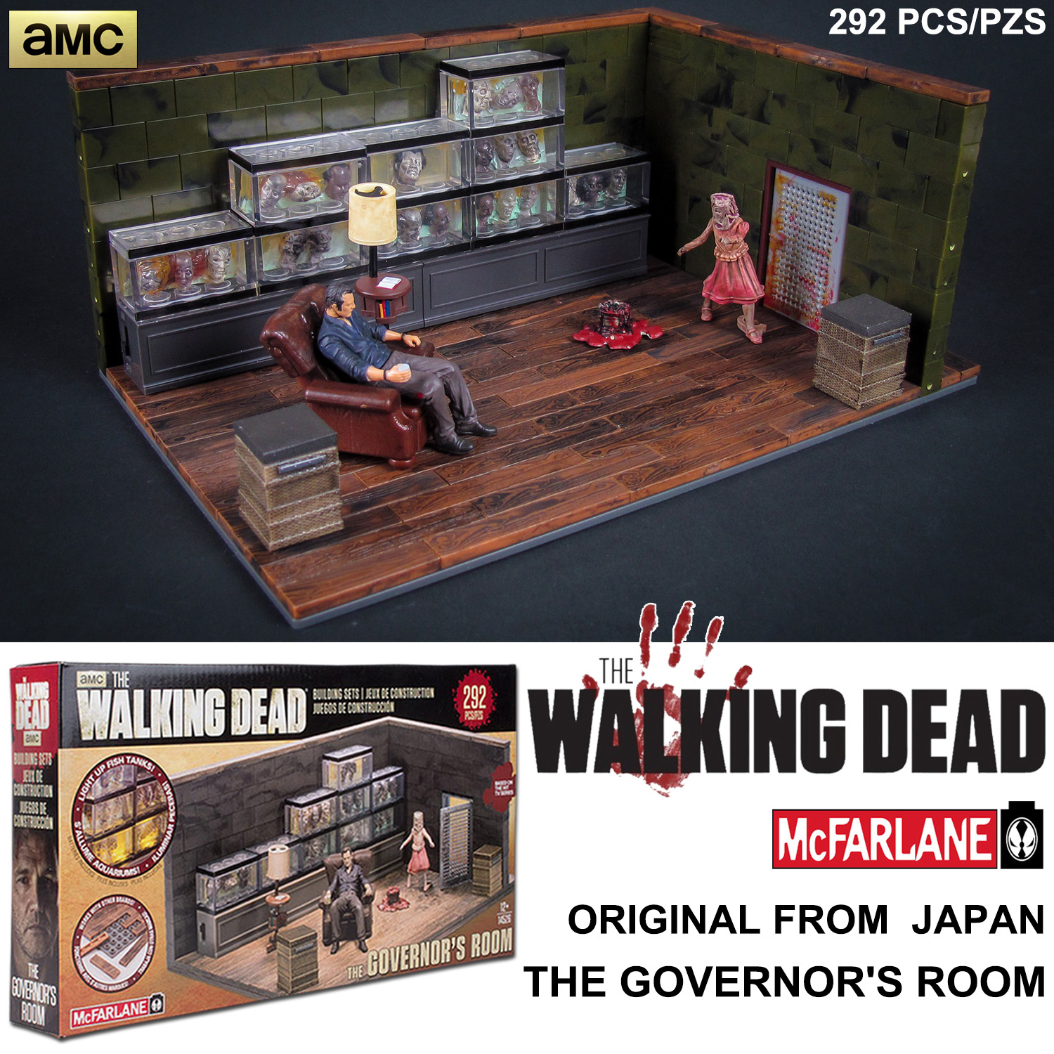 Model โมเดล ของแท้ 100% McFarlane amc จาก The Walking Dead TV Series เดอะวอล์กกิงเดด The Governor's Room Building Set อาคารห้องผู้ว่า 292 PCS/PZS Ver Original from Japan Figma ฟิกม่า Anime ขยับแขน-ขาได้ ของขวัญ อนิเมะ การ์ตูน มังงะ ตุ๊กตา Figure ฟิกเกอร์