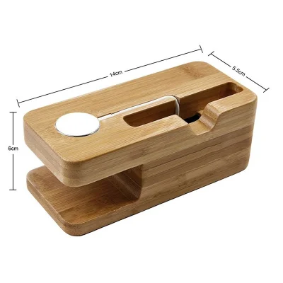 YOUCUN Bamboo Charging Dock Station Charger Holder Stand For Apple Watch iWatch iPhone